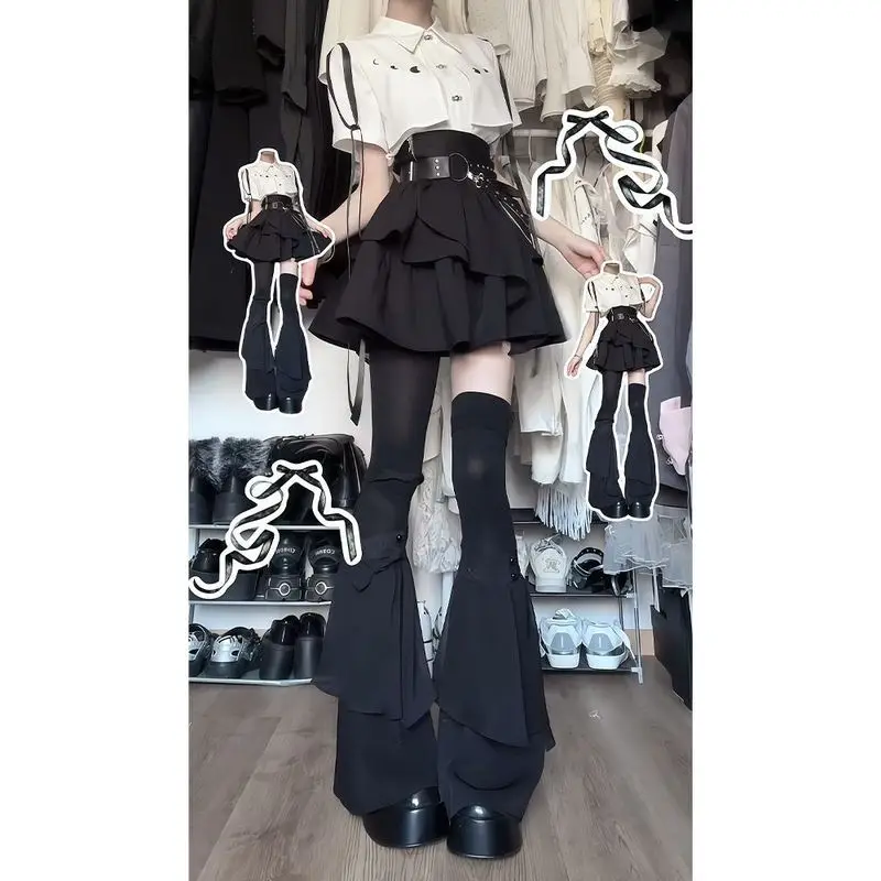 

Готический комплект Sle Y2K, женский топ Faion irt, юбка с поясом, футболка, осенне-зимний наряд с подвесными ремнями для девочек