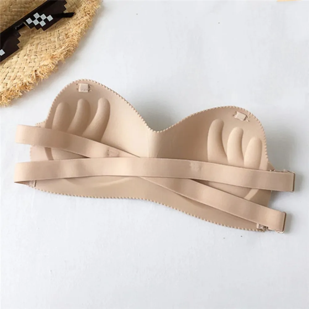 Сексуальный бюстгальтер без бретелек пуш-ап с легкой полной поддержкой, невидимый бюстгальтер, нескользящий женский бюстгальтер без шитья