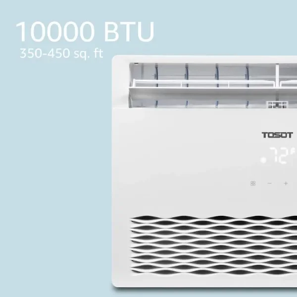 TOSOT pendingin udara jendela 10,000 BTU-Bintang Energi, desain Modern, dan AC jendela jarak jauh penginderaan suhu untuk kamar tidur