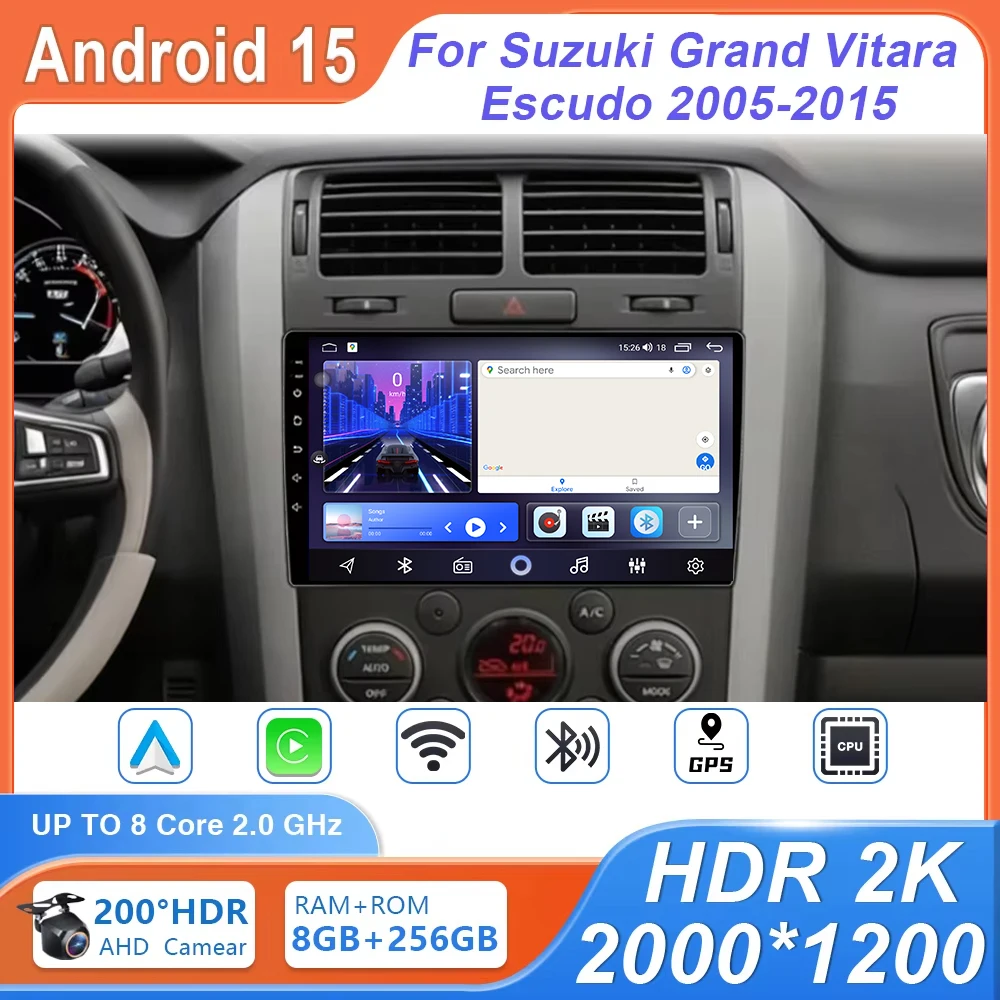 

For Suzuki Grand Vitara 3 2005-2010 2011-2015 9 inch Android Auto car Radio GPS Navigation Multimedia Player Video 4G WIFI DVD