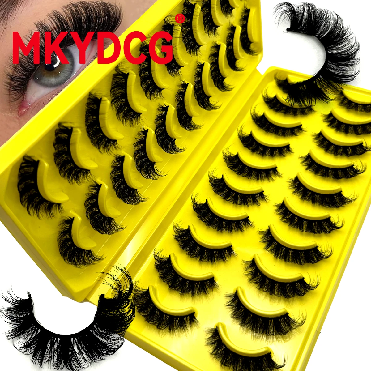 New 20 Pairs 3D Faux Mink Lashes Natural False Eyelashes Dramatic Fluffy Soft Wispy Volume Cross Reusable Eyelash MaKeup Tools