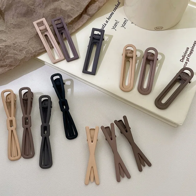 3/4 /8Pcs/Set New Women Girks Vintage Frosted Geometry Ornamentr Hair Clips Adult Lovely Alloy Hairpins Female Hair Accessories