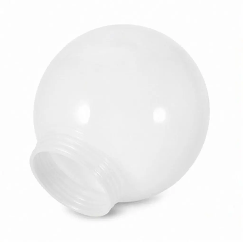 3Pcs White Acrylic Globe Lamp Shade Sphere Outdoor Replacement for Wall Patio Post Light Fixtures 2.6 Inch Threaded
