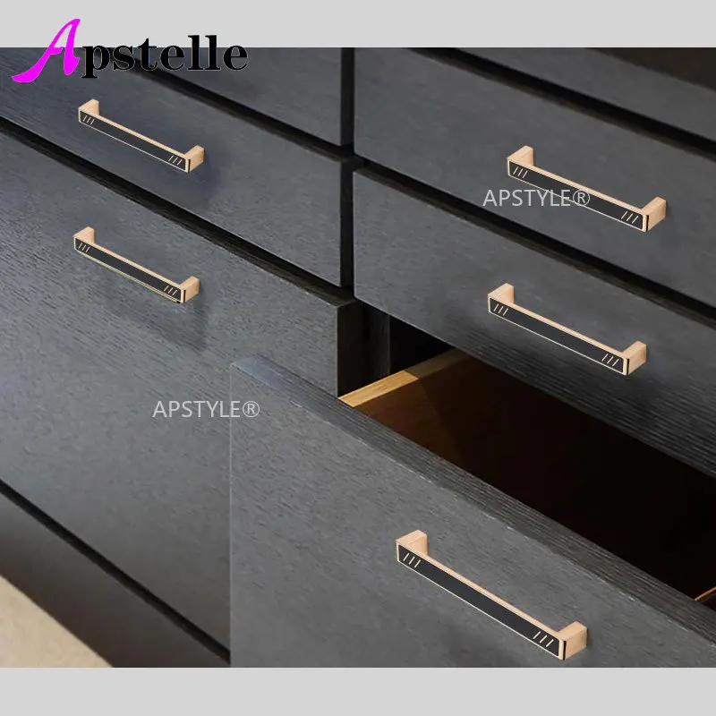 Apstelle specchio argento nero stile nordico armadio armadio tirare cucina cassetto maniglia in lega di zinco mobili armadio Hardware