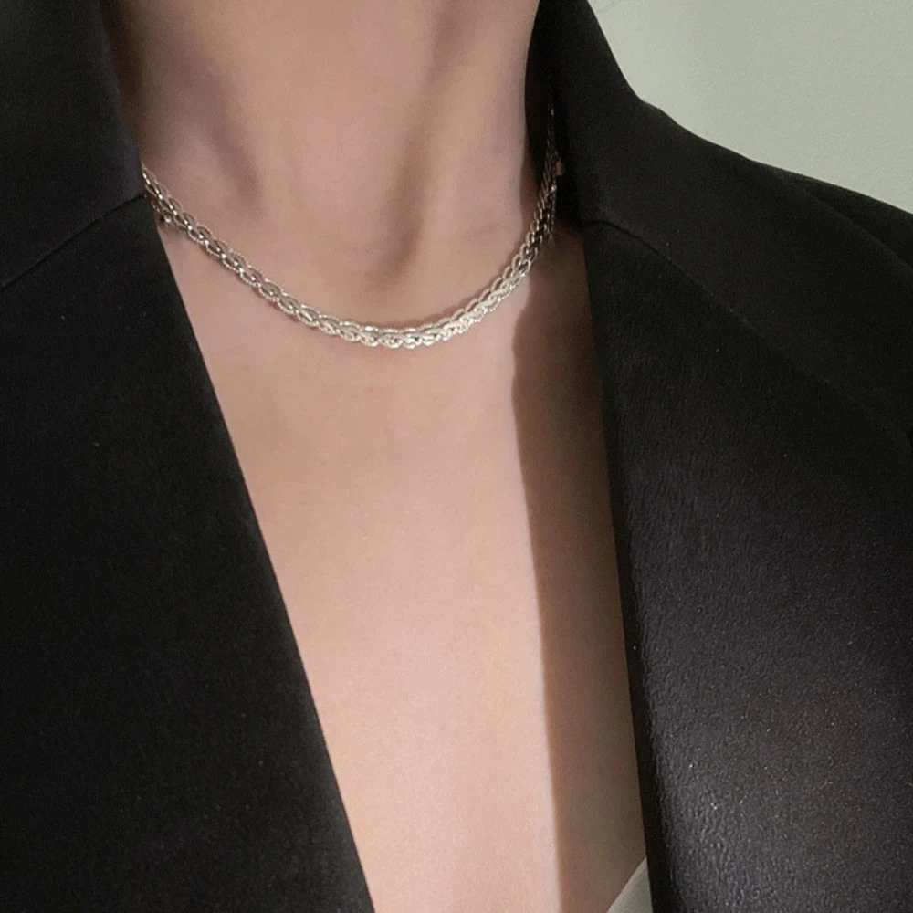 4 مللي متر الذهب والفضة مطلي صغير Foxtail نسج سلسلة قلادة أساور للنساء الرجال موضة جديدة مجموعة مجوهرات من صلب لا يصدأ