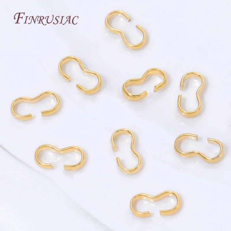 18K Gold Plated Open S Hook Clasp,S Shape Jump Ring Connector DIY Jewelry Making Findings For Necklaces Bracelets Accessories
