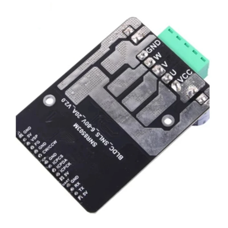 Black DC 6-80V BLDC 3-Phase Hall Motor Control Driver Board PWM High Power 1600W 20A