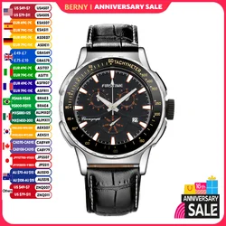 BERNY Men's Watches Super Luminous Sport Chronograph Quartz Wristwatch Day date Multiple Dial Male Clock 10ATM Waterproof Watch