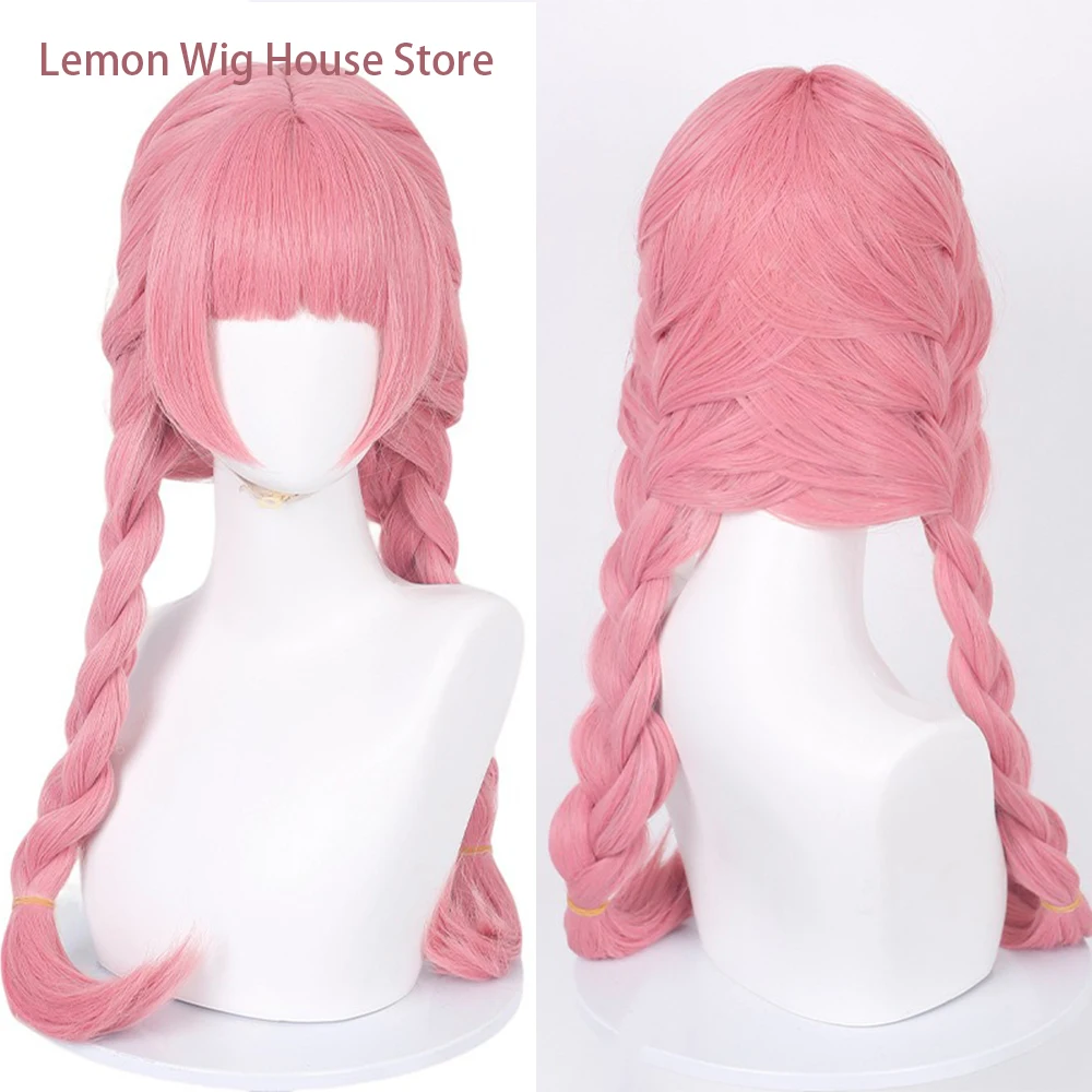Anime Suzuki Miyu Cosplay Wig 70cm Long Braided Pink Wig Heat Resistant Synthetic Wigs for Halloween Party Costume Anime Wig
