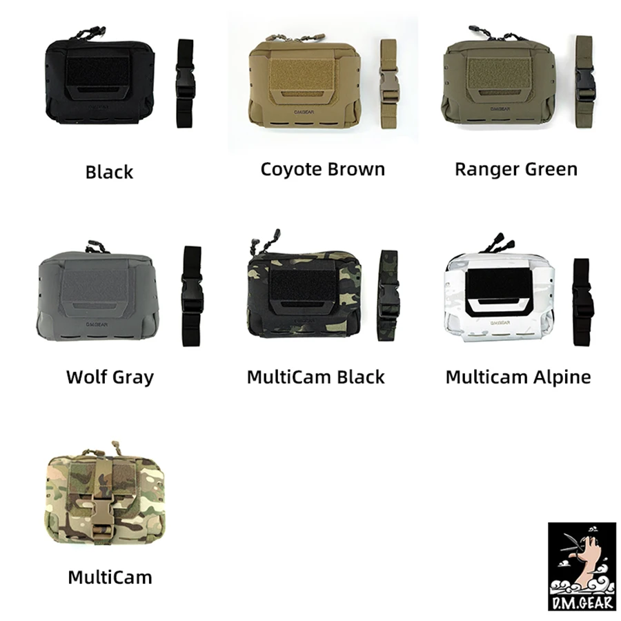 DMgear-bolsa médica Horizontal de armadura MOLLE táctica, bolsa de utilidad cortada con láser