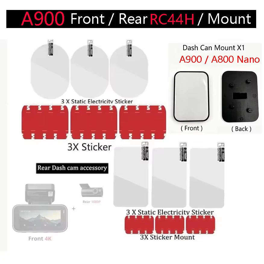 for 70mai A900 Mount  Static Stickers for 70mai A900 / A800 Nano Suction cup holder