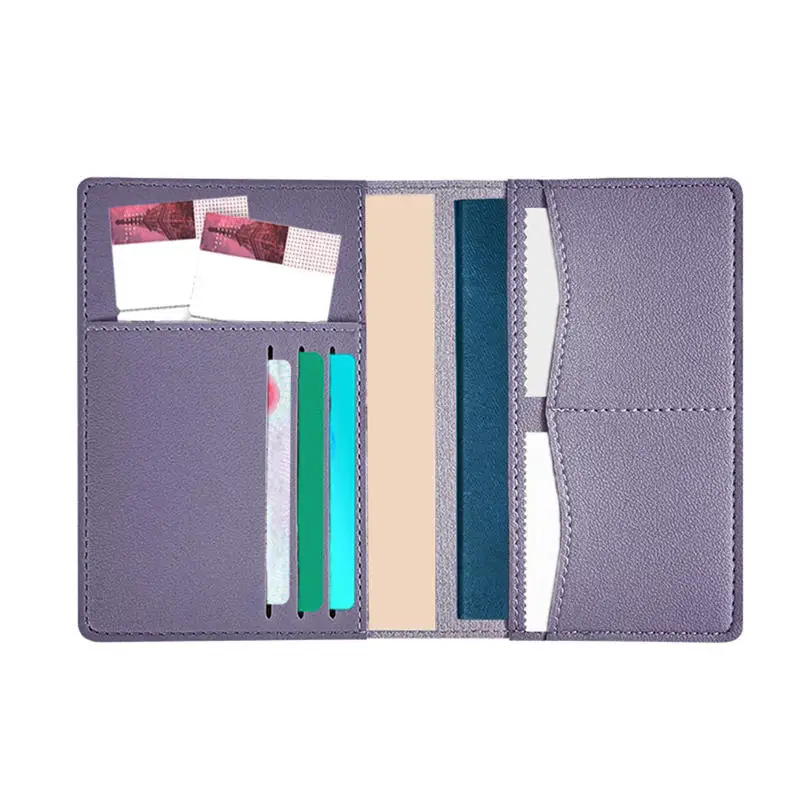 Couverture de passeport en PU de voyage, fentes pour cartes multiples, sac de passeport, porte-billets d'affaires, étui porte-passeport, accessoires de voyage