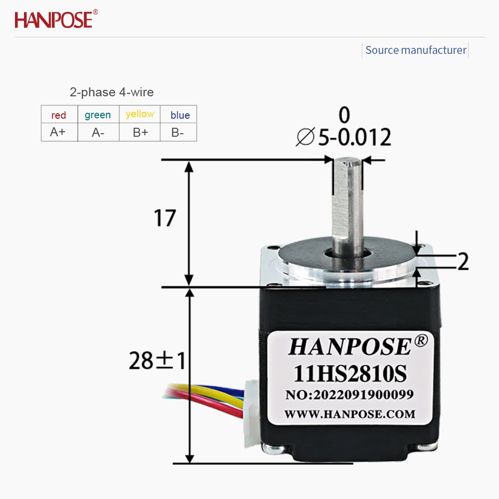 5PCS NEMA11 11HS2810 Miniature Stepper Motor 0.08N. m 0.8A 3D Printing Accessories Motor Manufacturer Direct Sales in Stock