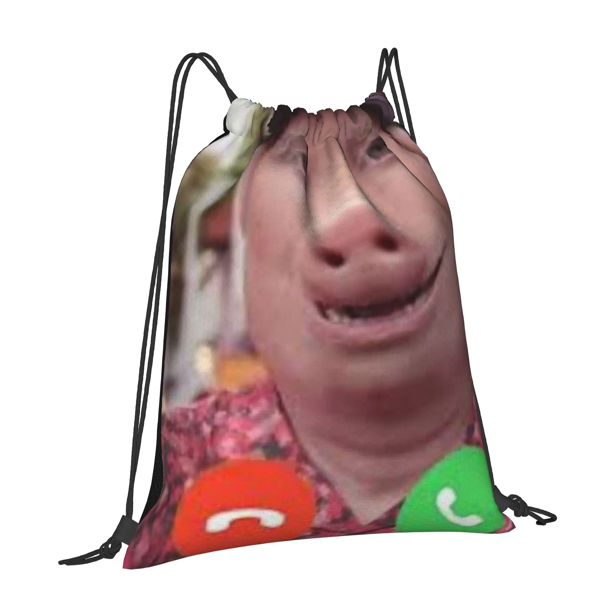 john pork is calling 3 John Pork Multi-function Pocket Men Women Storage Backpack Teenager Travel Bag Print Drawstring Bags