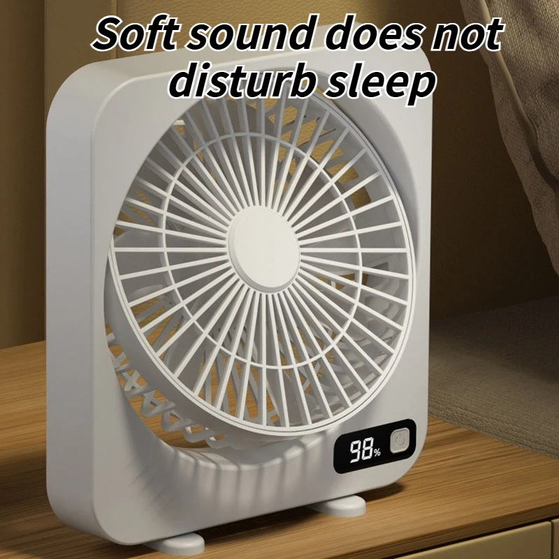 مروحة سطح المكتب USB المحمولة 2025 - تصميم صغير مع شاشة رقمية، رائعة للاستخدام المنزلي والمكتبي للطلاب