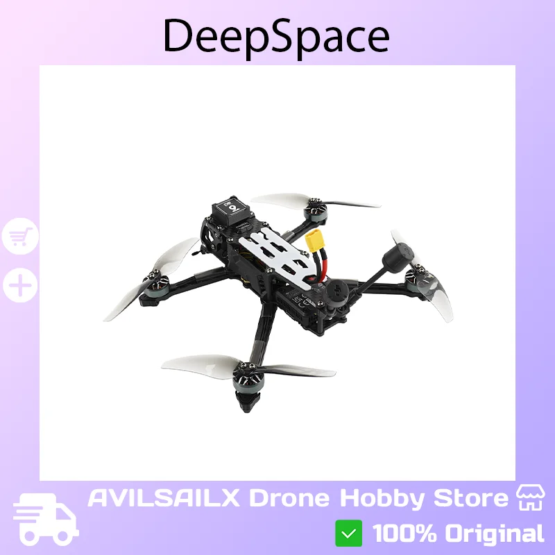 

Дрон DeepSpace ROC 4 4-дюймовый для FPV полетов на дальние расстояния (BNF) с цифровым видеопередатчиком DJI O4 PRO, конструкцией DC Deadcat, GPS и функцией возврата домой