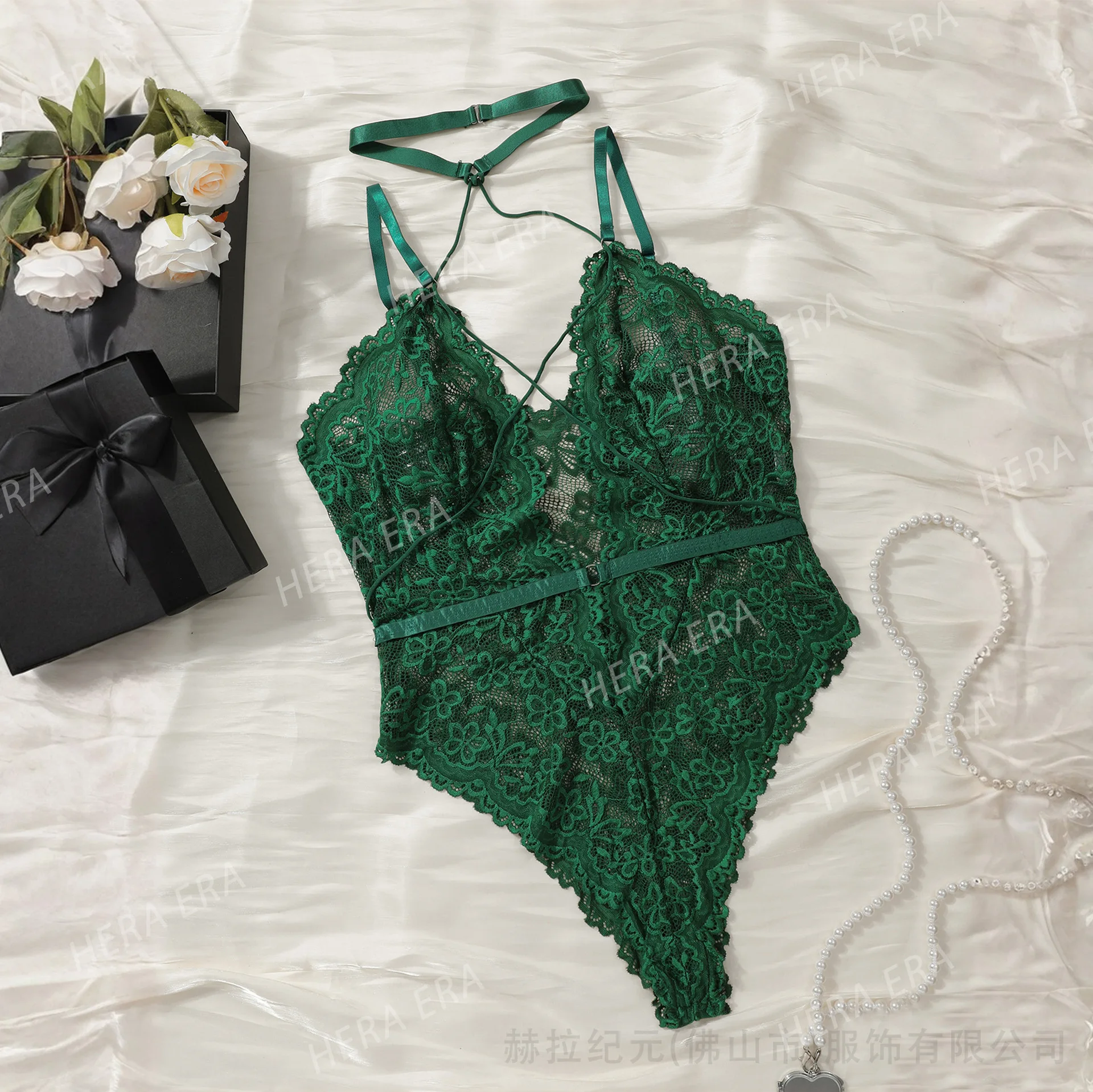 Новый регулируемый сексуальный цельный комплект большого размера с подтяжкой ягодиц, удобное четырехсезонное нижнее белье, кружевной прозрачный комплект Pure Desire с цветочным принтом