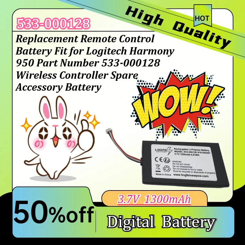 Replacement Battery for Lo gitech Harmony 950 915-000257 533-000128 Remote Controller Spare Part