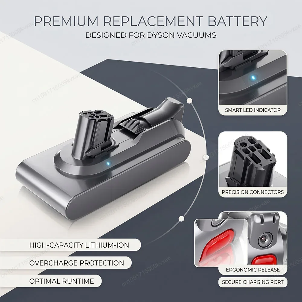 Cordless Handheld Vacuum Cleaner Battery for Dyson V12 Detect Slim SV20 SV30 SV34 SV35 25.2V 6000mAh 8000mAh Li-ion Power Pack