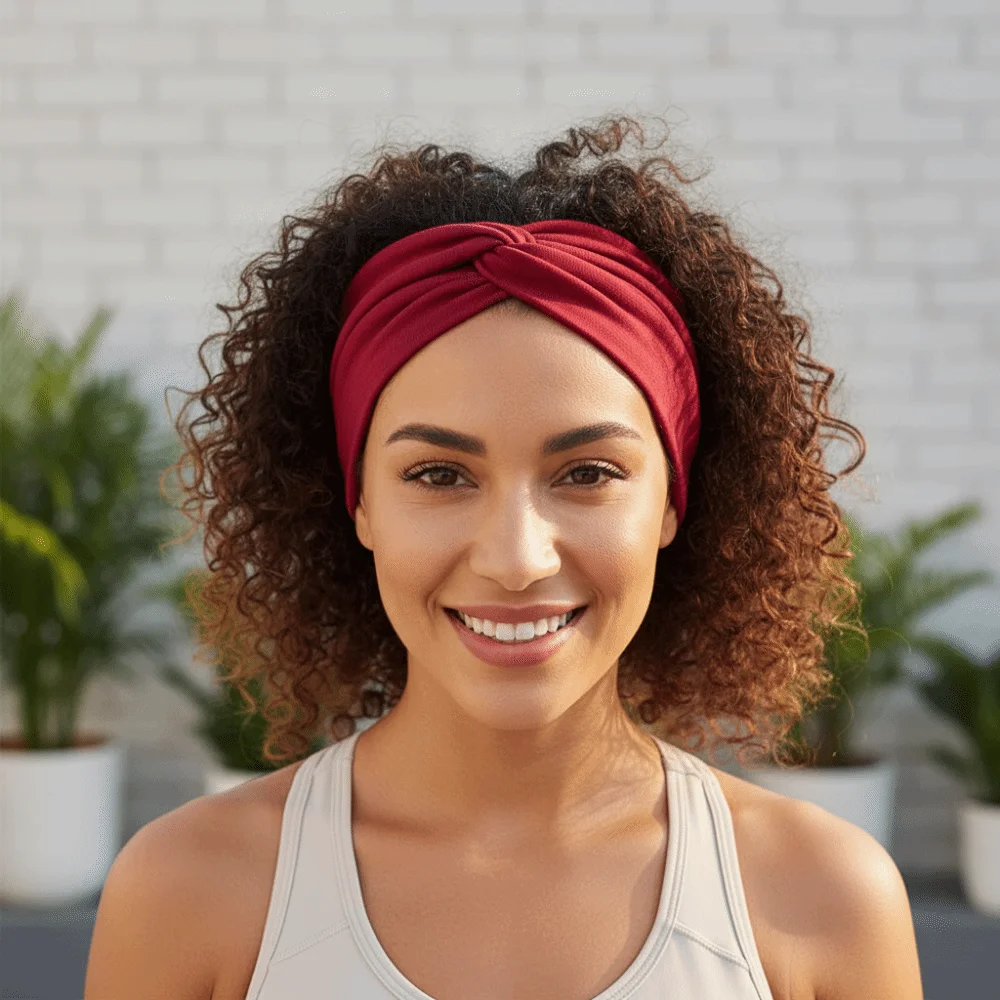 

6 PCS Y2K Sports Headband Euro-American Style Breathable Printed Elastic Hairband Wide Side Elastic Versatile Tapered Headband