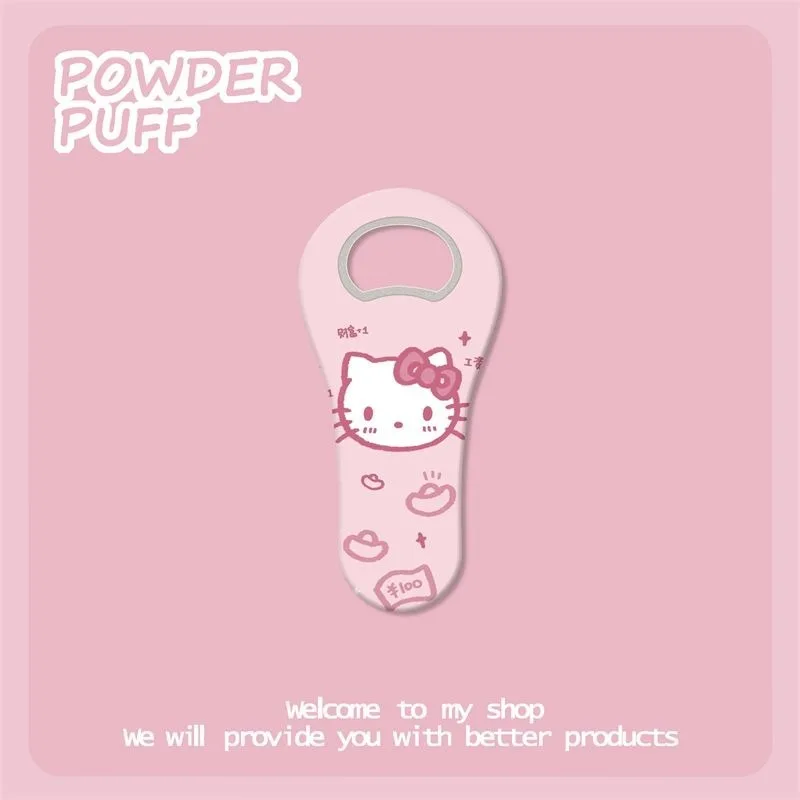 Sanrio Anime Bottle Opener Hello Kitty Pink Girl refrigerator magnet Beer Bottle Opener Refrigerator Magnet Portable Kawaii