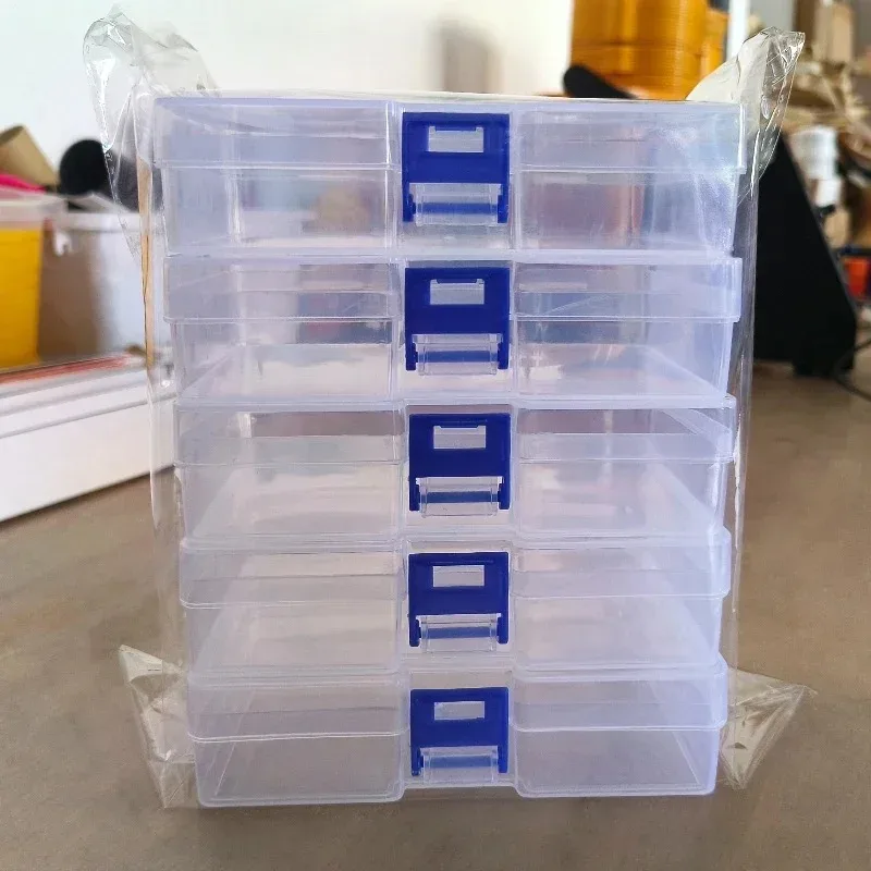 5 transparent plastic storage boxes can accommodate small items, small toys, decorations, small cards, sorted storage, not messy