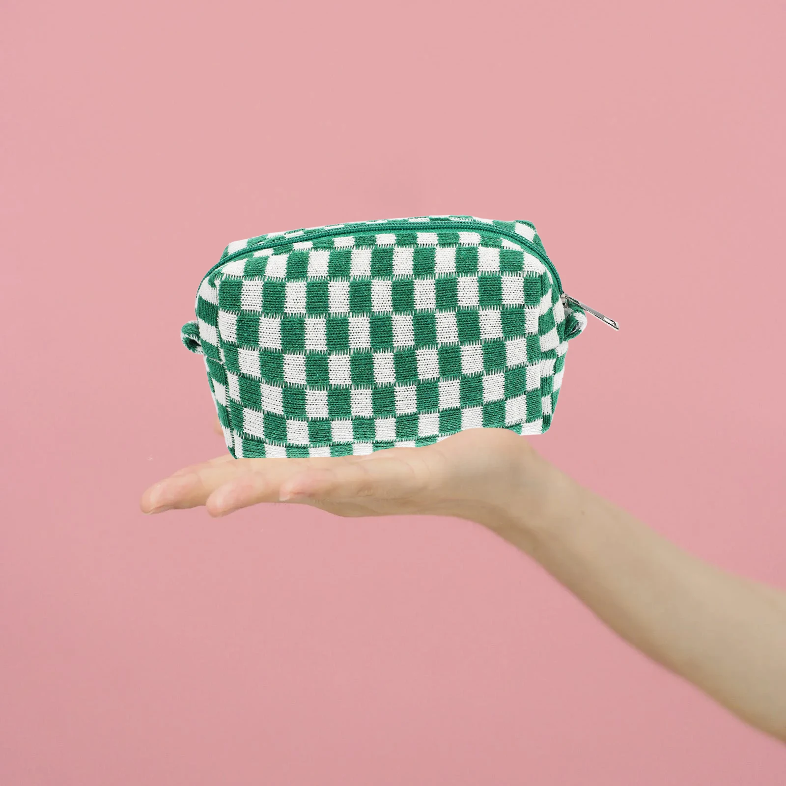 

Вязаная дорожная сумка для туалетных принадлежностей в шахматном порядке, сине-белая сетка, женская сумка для хранения, портативная сумка для мытья, кисточка для макияжа