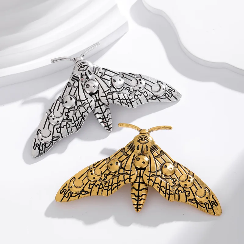 Creative Vintage Moth Brooch Fashion Insect Animal Corsage Collar Pin Clothing Accessories Badge Jewelry Gifts