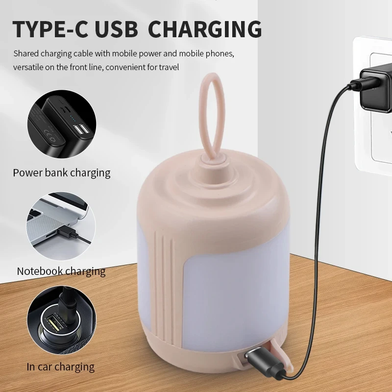 IPX4 مصباح التخييم المحمول السوبر مشرق 100 التجويف ضوء الطوارئ USB شحن LED ضوء الليل مع مصباح خيمة بطارية 14500