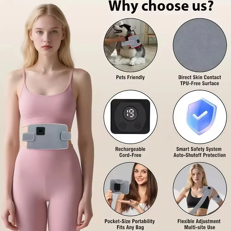 

Портативный светодиодный красный световой коврик 660 нм 850 нм инфракрасный светотерапевтический пояс для домашнего использования, боль и похудение