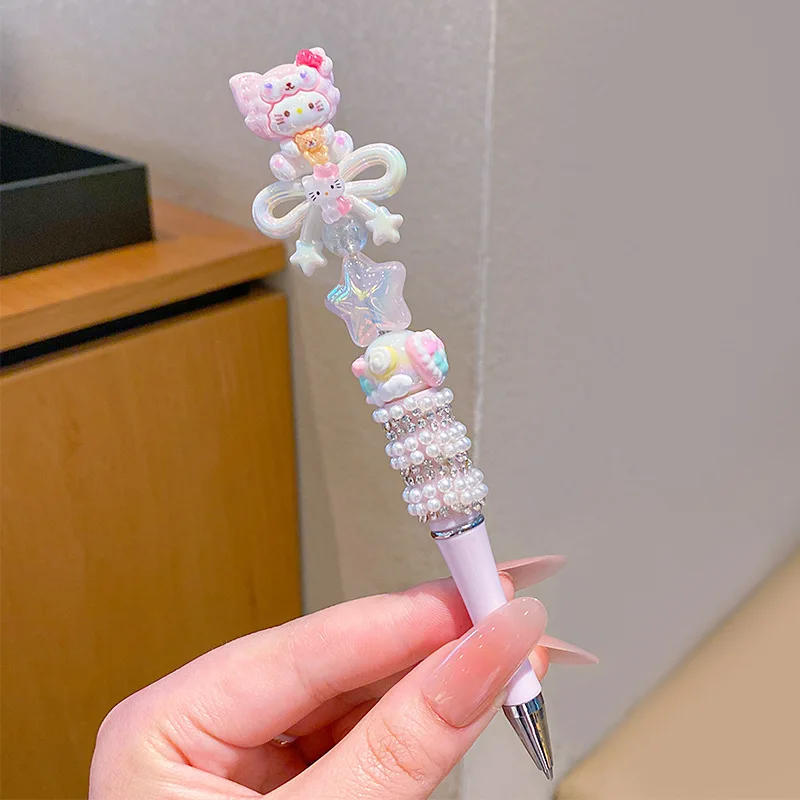 

Sanrio Cinnamoroll Melody Hello Kitty Cartoon Crystal Sparkling Diamond Rotating Black Neutral Pen Take Notes Girl Birthday Gift