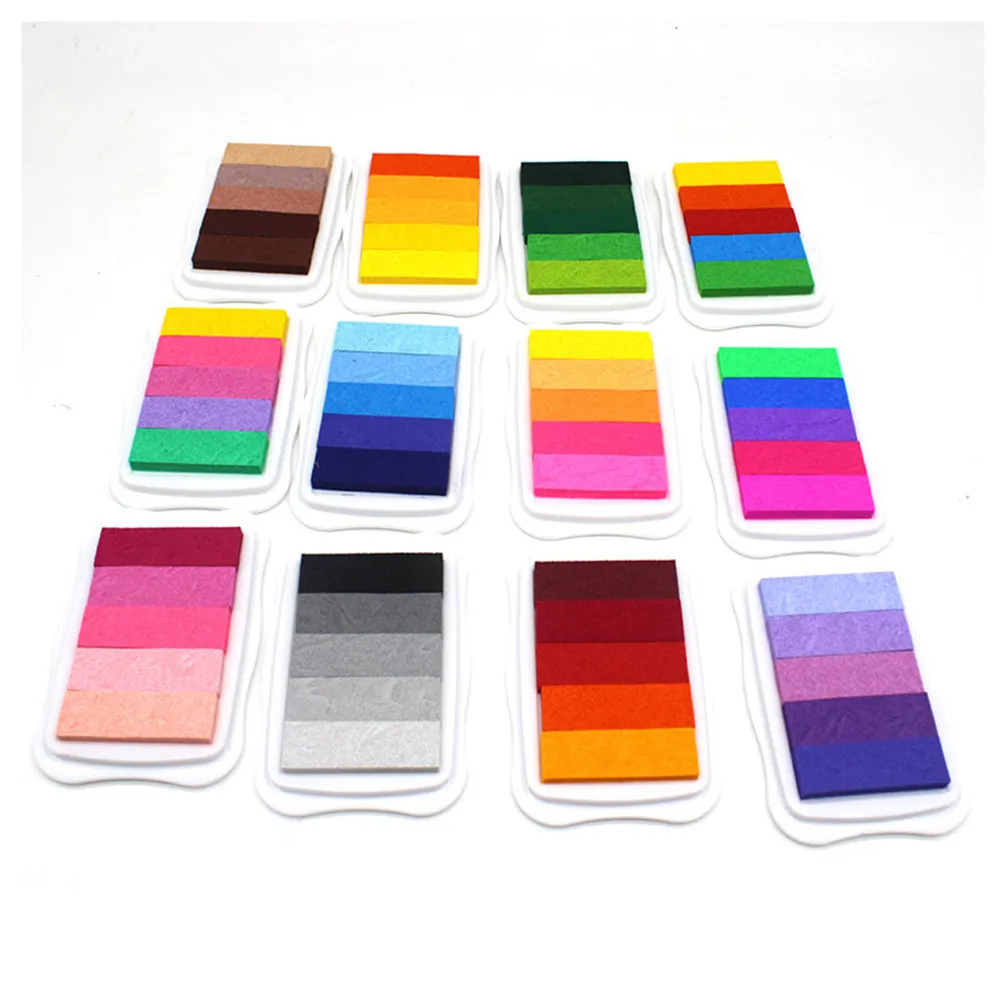 5 Colors Gradient Ink Pads Water Based Quick Dry Clean Hands Stamps Art Supplies Diy Gifts Scrapbooking Wood
