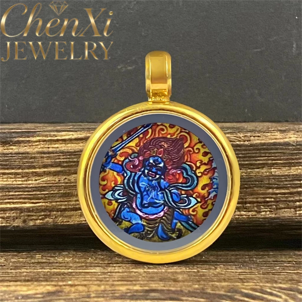 

Five Wealth Deities, Zakiram, Fox Spirit, Eight Guardian Gods, Small Tangka Circular Pendant Luxury Quality Jewelry Exquisite