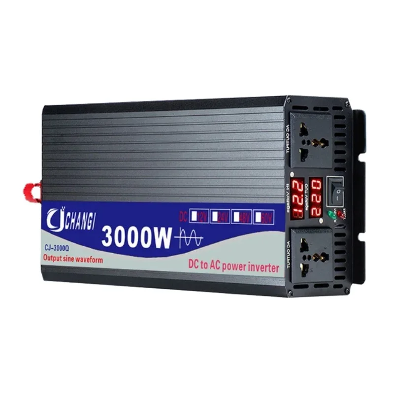 Pure Sine Wave Inverter 3000W 4000W Power Solar Car Inverters With Double Display DC 12V 24V 48V To AC 220V Voltage Converte