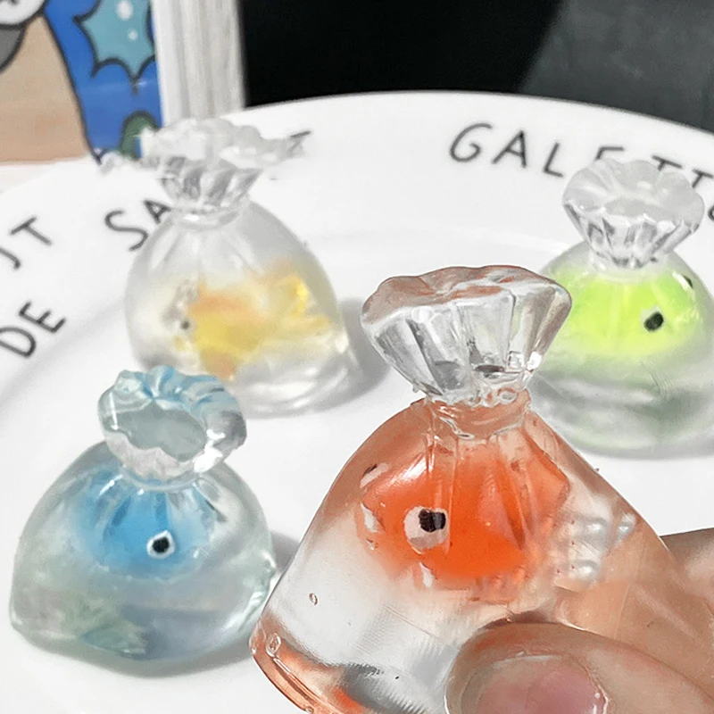 Cute Goldfish Bag Mochi Soft Rubber Squishy Toy Goldfish Pinching Slow Rebound Decompression Vent Toy Stress Release Gift