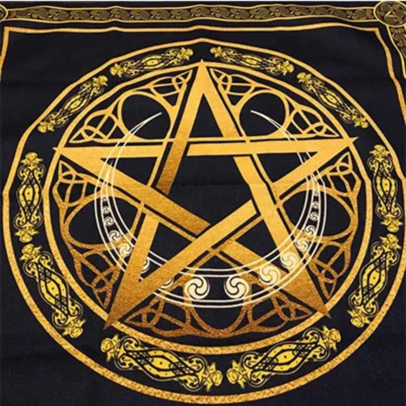 

Altar Tarot Cloth For Board games tarot cards tablecloth Cotton and linen Wicca ceremony table cover blanket Pentagram Moon