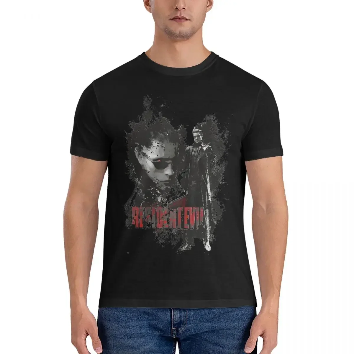 Albert Wesker T-Shirts Men R-Resident Game Evil Hipster Pure Cotton Tee Shirt O Neck Short Sleeve T Shirt Gift Idea Clothing