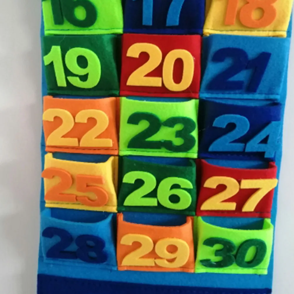 

Felt Hanging Eid Countdown Calendar Wall Decor Mubarak Festival Party Home Decorative Calendar With Colorful Pockets Reusable