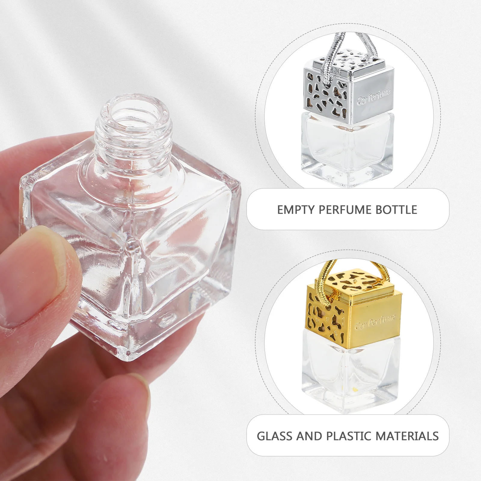 

2Pcs Car Perfume Bottle Chic Empty Bottles for Aromatherapy Oil Diffuser Home Car Decoration Gifts Hanging Perfume Bottle