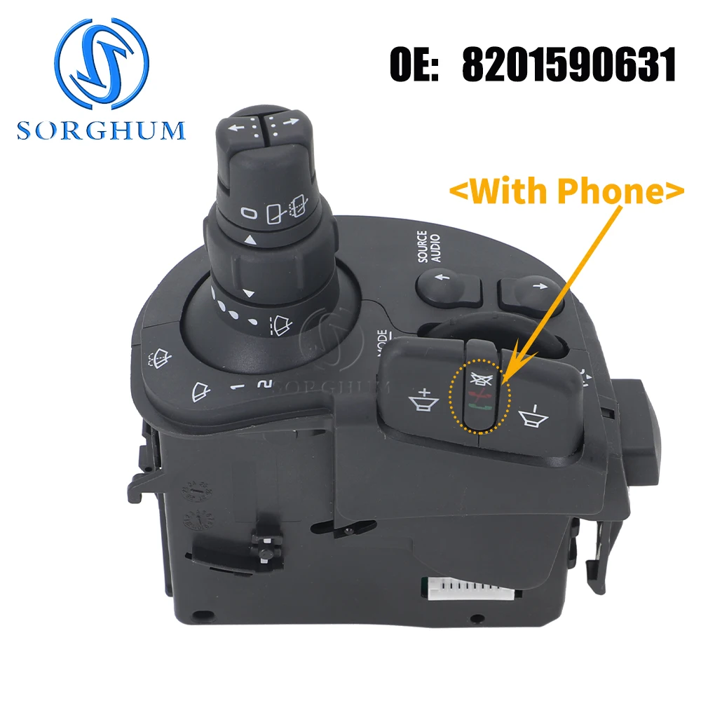 Car Radio & Wipers Steering Column Combination Switch 8201590631 For Renault CLIO 3 III 2005-2010 Kangoo 2 II 7701068113