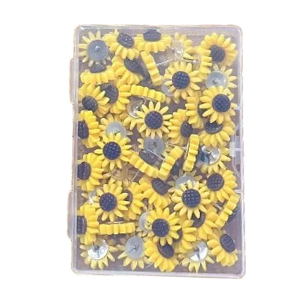 

10/20/30/40/50Pcs Creative Sunflower Pushpins DIY Reusable Board Push Pin Cute 3D Colored Flower Push Pins