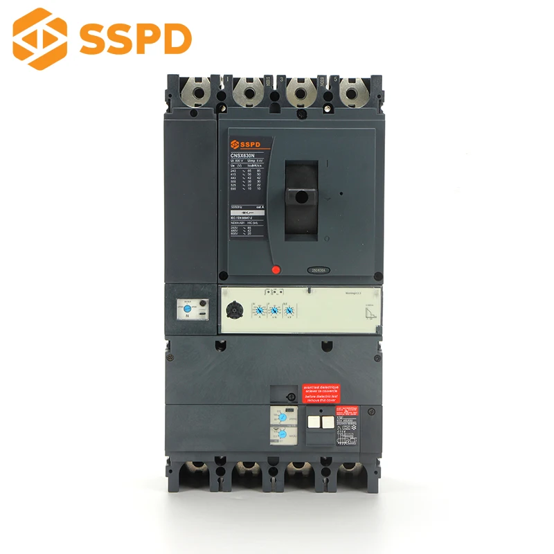High End Molded Case Circuit Breaker CNSX 4P  Residualcurrentdevice 630A with Leakage Protection Added Vigi Elcb Circuit Breaker