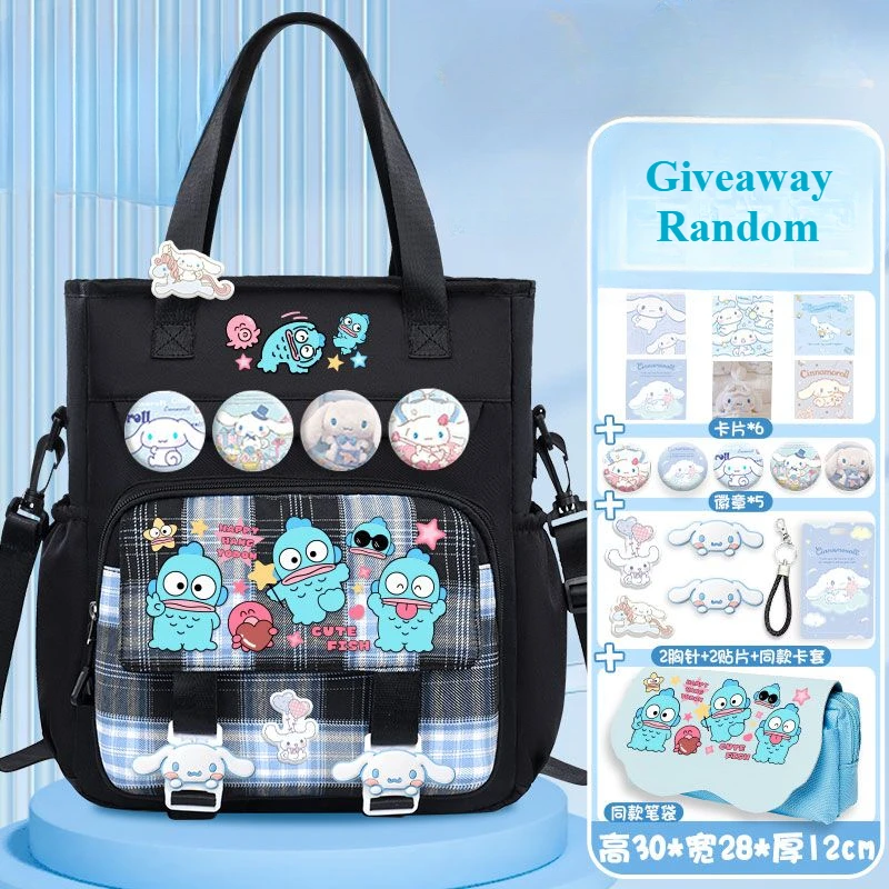 Nieuwe sanrio Hangyodon creatieve schattige kawaii schoudertas gepersonaliseerde anime filmkarakter cartoon student handtas met grote capaciteit