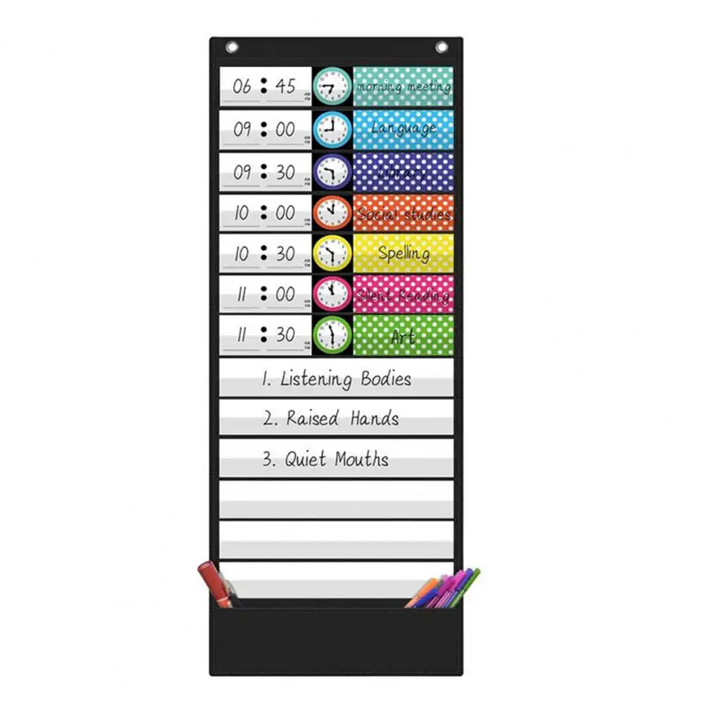 Narzędzia do zarządzania klasą planują organizer z kieszonkami wszechstronne organizer z kieszonkami edukacyjne dla harmonogramów biura w klasie dla przedszkola