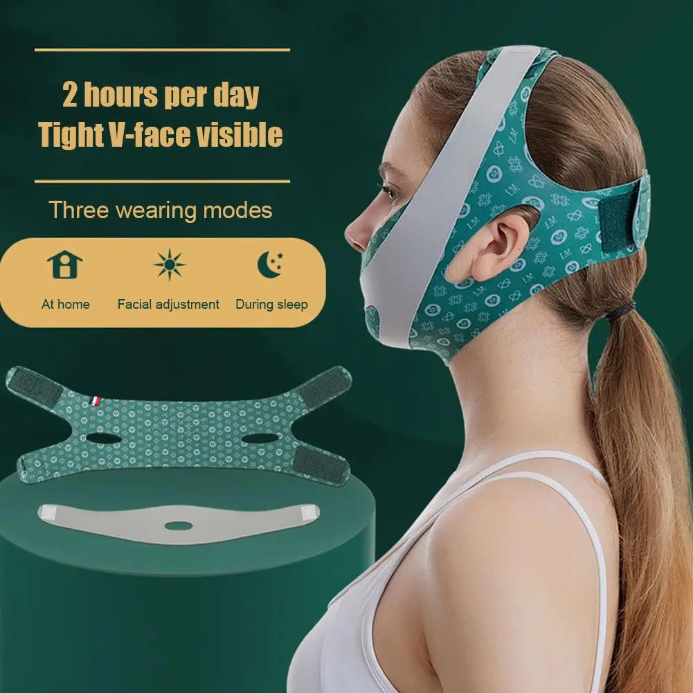調節可能なvフェイス包帯リフトベルト、二重あごマスクを減らす、フェイス睡眠ツール、ケアテープの彫刻、v8q5