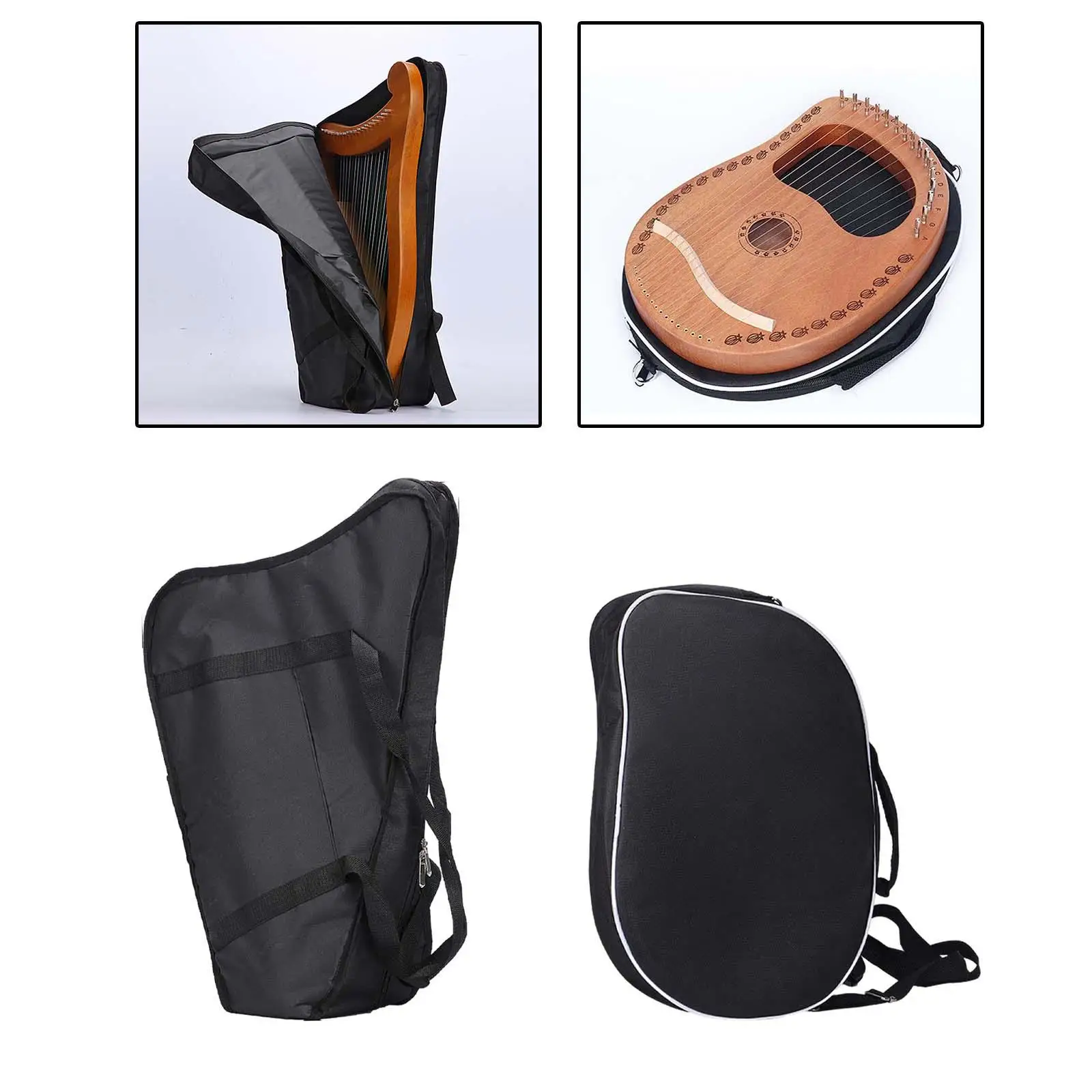 Oxford Cloth Lyre Harp Case Lightweight Carry Bag Harp Accessory Pouch for 16 to 1