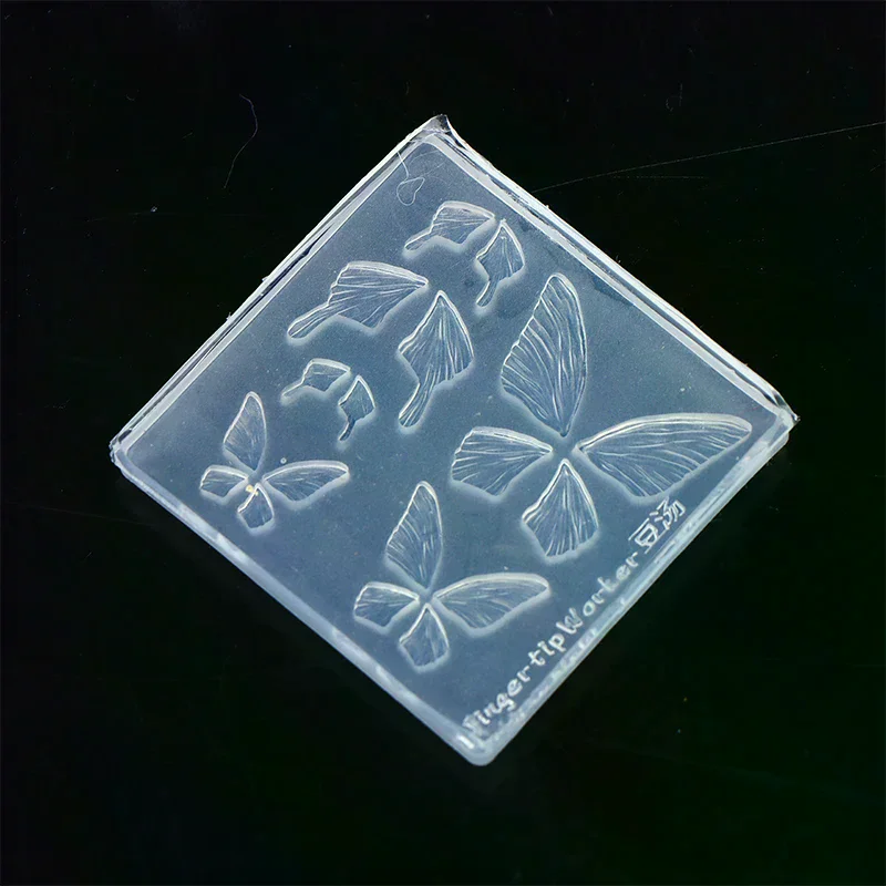 Moule à ongles 3D en Silicone, 1 pièce, moule papillon, plaque d'estampage, pochoirs pour ongles, bricolage, Gel UV, moule de sculpture d'ongles
