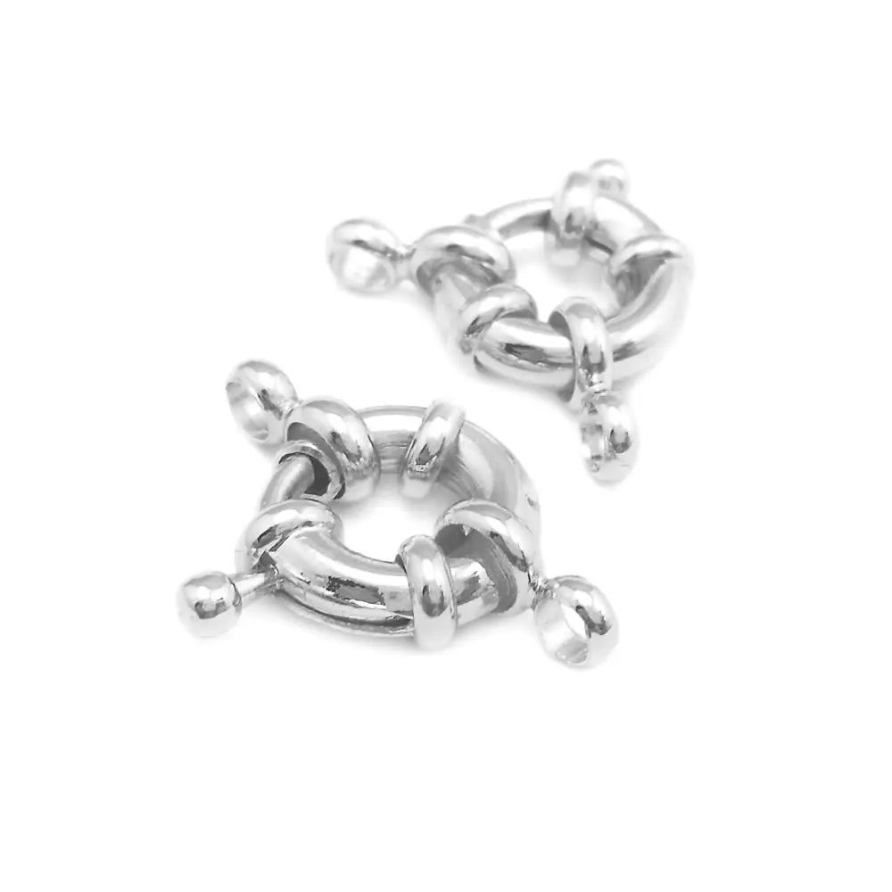 9MM 11MM 13MM 15MM 17MM 18K Gold Color Brass Spring Round Clasps Necklace Connect Clasps Diy Jewelry Making Supplies image 4