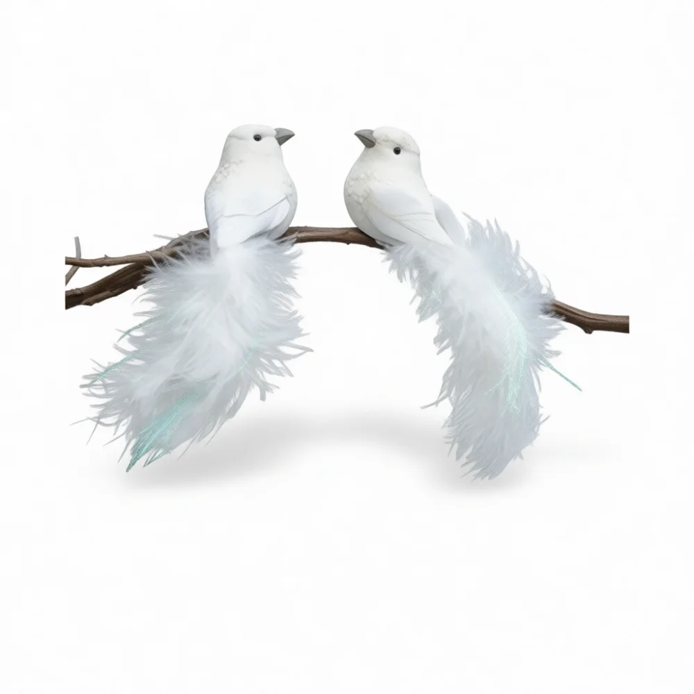 Decorative Simulation Parrot Figurine Natural Style Feather Bird Ornament For Garden Yard Photography Prop Indoor Room Decor
