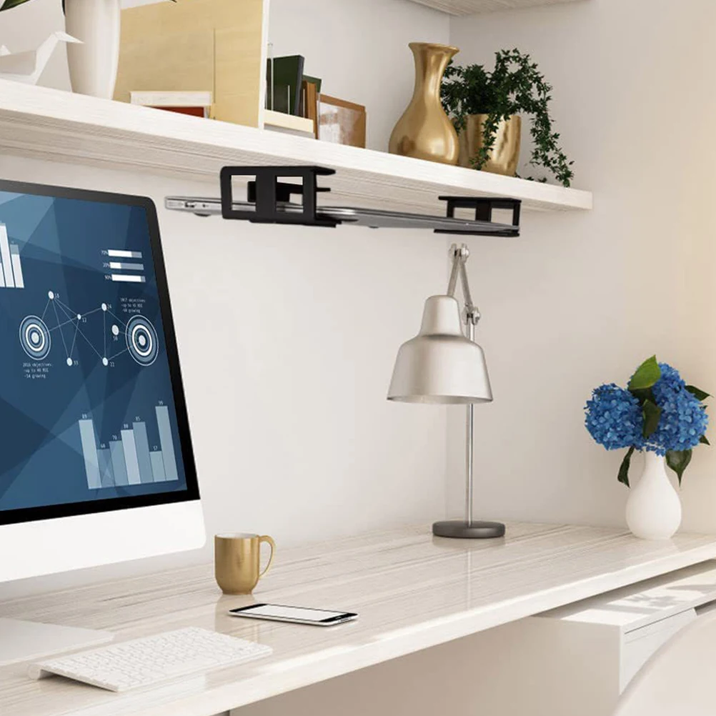 

1 Set Under Desk Laptop Holder Notebook Computer Support Tablet Rack Plastic Under Desk Shelf For Office Study Room Supplies